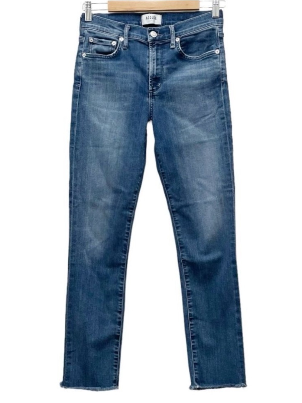 AGOLDE Sophie Crop Ankle Jeans Raw Hem Medium Wash 27